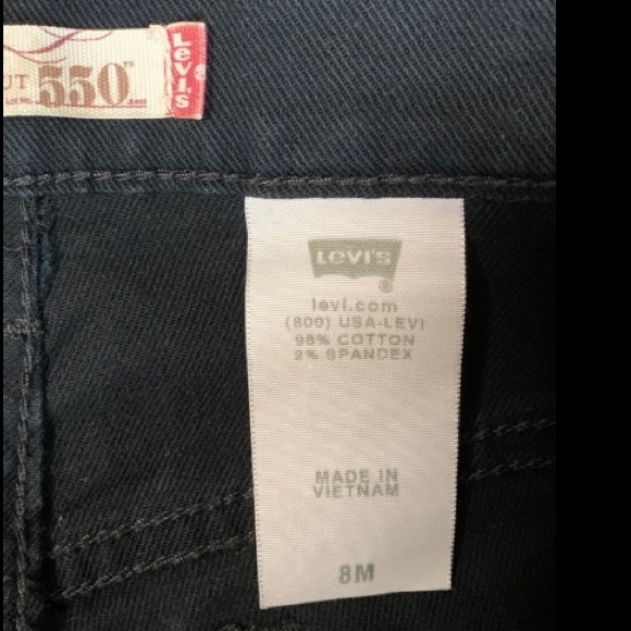 Retro Levi’s Jeans’S 550 mid-rise black wash bootcut fit Sz 29/ 8 rigid cotton - Picture 13 of 13